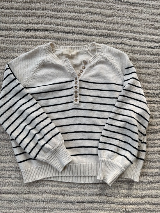 Sezane Sweaters - Sezane Striped Sweater in Cream and Navy